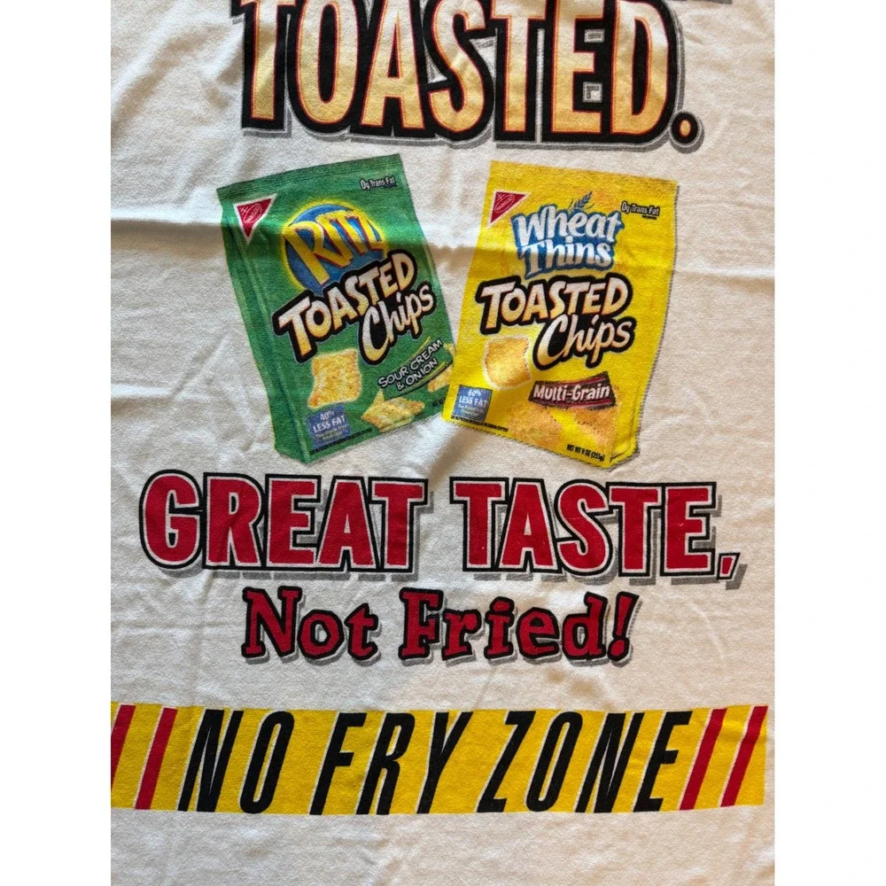 Vtg 2006 Nabisco No Fry Zone Beach Towel Ritz Wheat Thins Toasted Chips 36x61